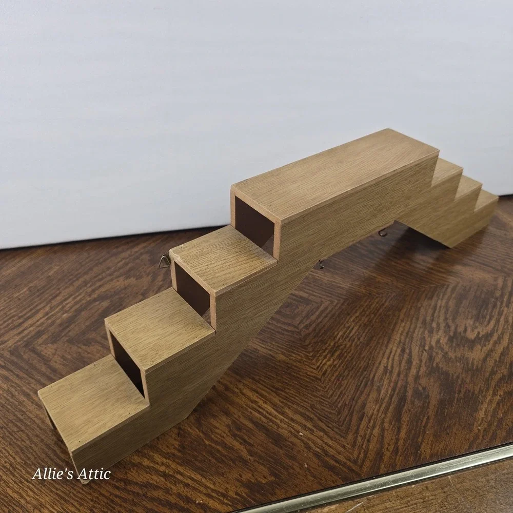 Vintage‎ Wooden Steps Staircase Wall Trinket Shelf Miniature Decor Display 21x6